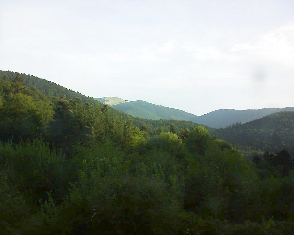 Le petit ballon vu depuis le Domaine Langmatt à Murbach le 08.08.2018 à 08:00 Le petit ballon (Alsace, Vosges) le 08.08.2018 à 08:00