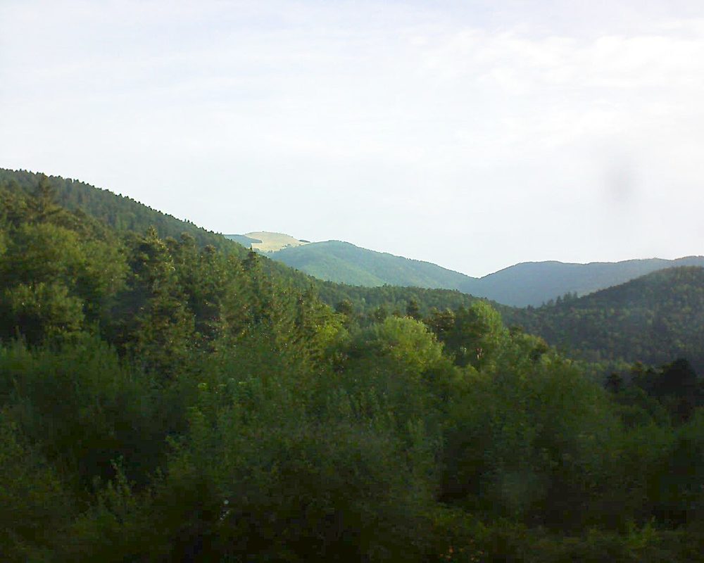 Le petit ballon vu depuis le Domaine Langmatt à Murbach le 08.08.2018 à 08:15 Le petit ballon (Alsace, Vosges) le 08.08.2018 à 08:15