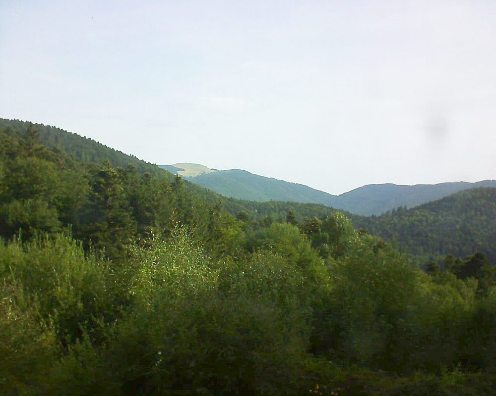 Le petit ballon vu depuis le Domaine Langmatt à Murbach le 08.08.2018 à 09:15 Le petit ballon (Alsace, Vosges) le 08.08.2018 à 09:15