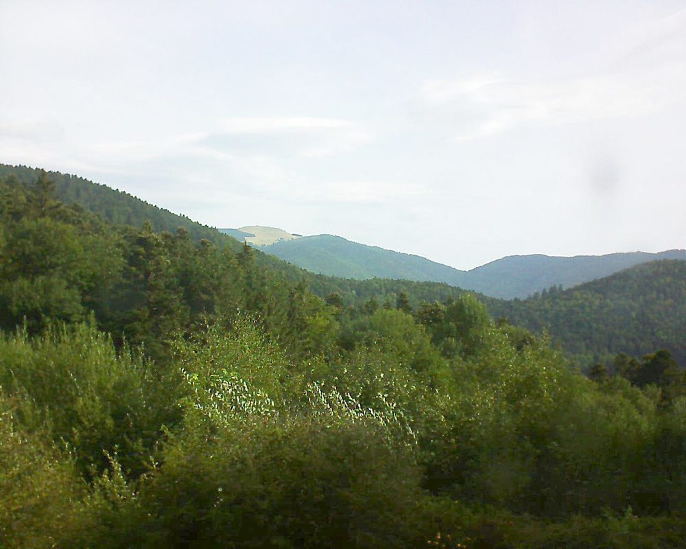 Le petit ballon vu depuis le Domaine Langmatt à Murbach le 08.08.2018 à 09:30 Le petit ballon (Alsace, Vosges) le 08.08.2018 à 09:30