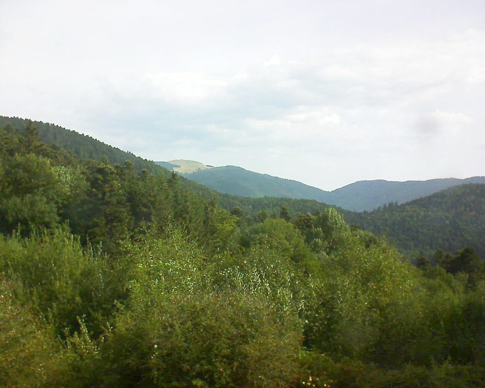 Le petit ballon vu depuis le Domaine Langmatt à Murbach le 08.08.2018 à 09:45 Le petit ballon (Alsace, Vosges) le 08.08.2018 à 09:45