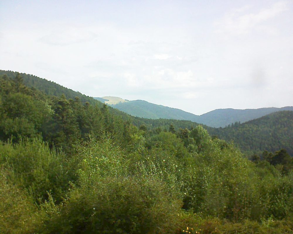 Le petit ballon vu depuis le Domaine Langmatt à Murbach le 08.08.2018 à 10:15 Le petit ballon (Alsace, Vosges) le 08.08.2018 à 10:15