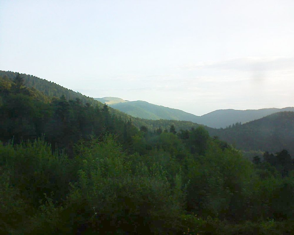 Le petit ballon vu depuis le Domaine Langmatt à Murbach le 09.08.2018 à 07:15 Le petit ballon (Alsace, Vosges) le 09.08.2018 à 07:15