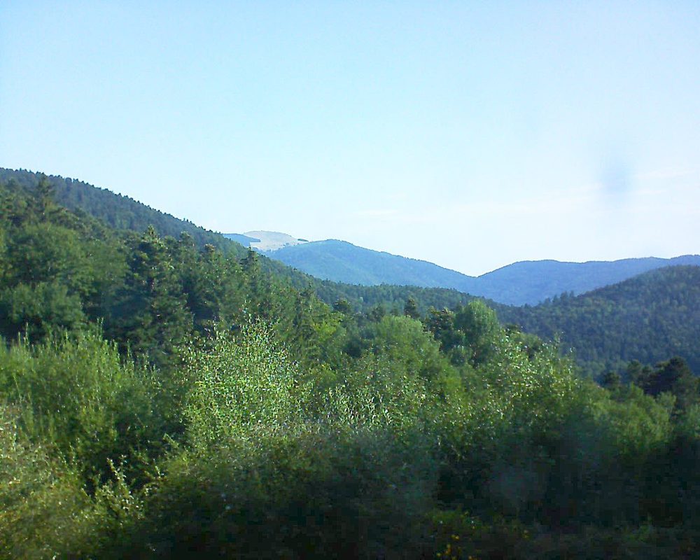 Le petit ballon vu depuis le Domaine Langmatt à Murbach le 09.08.2018 à 09:30 Le petit ballon (Alsace, Vosges) le 09.08.2018 à 09:30