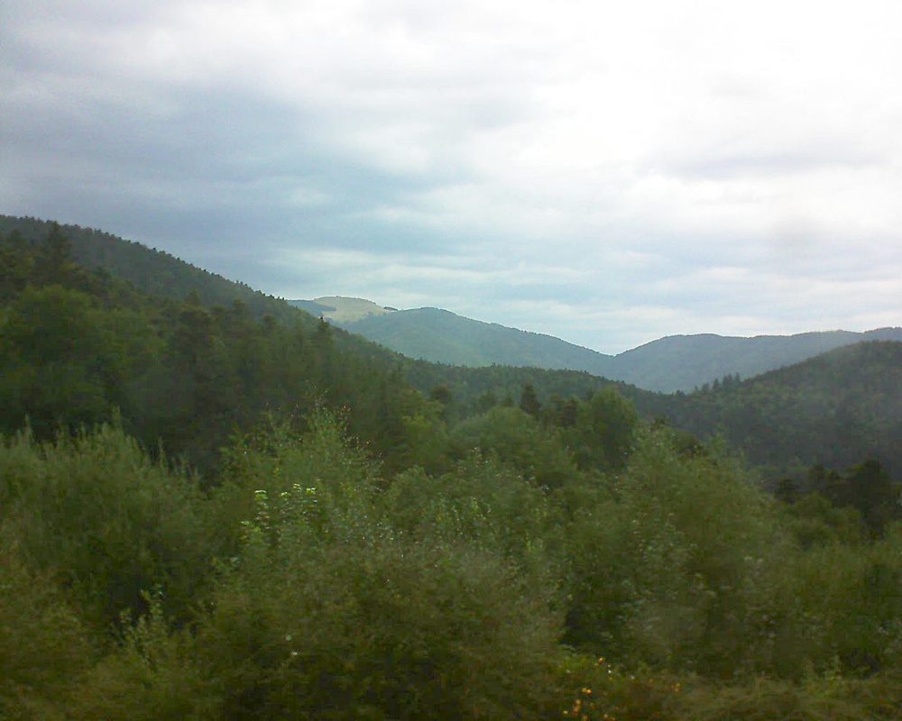 Le petit ballon vu depuis le Domaine Langmatt à Murbach le 09.08.2018 à 13:00 Le petit ballon (Alsace, Vosges) le 09.08.2018 à 13:00