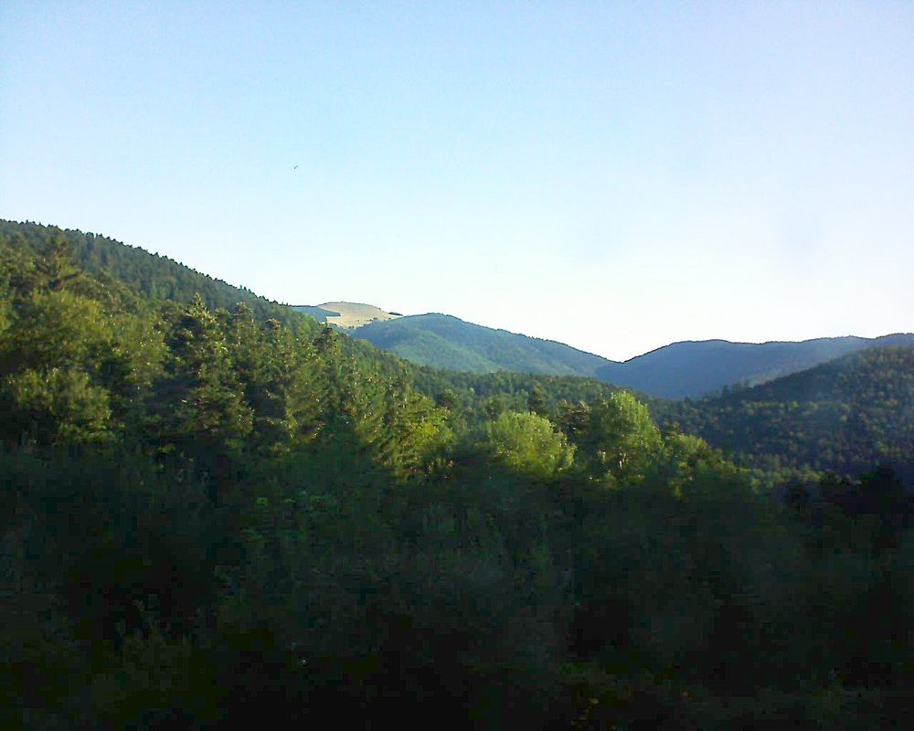 Le petit ballon vu depuis le Domaine Langmatt à Murbach le 10.08.2018 à 08:15 Le petit ballon (Alsace, Vosges) le 10.08.2018 à 08:15