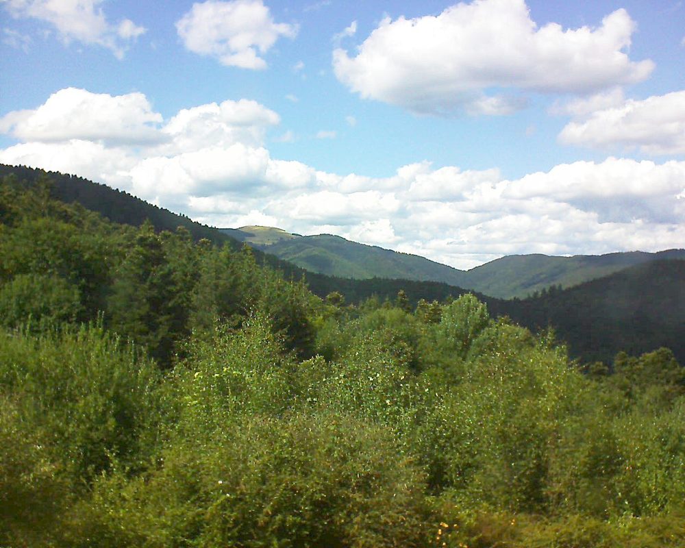 Le petit ballon vu depuis le Domaine Langmatt à Murbach le 10.08.2018 à 15:45 Le petit ballon (Alsace, Vosges) le 10.08.2018 à 15:45