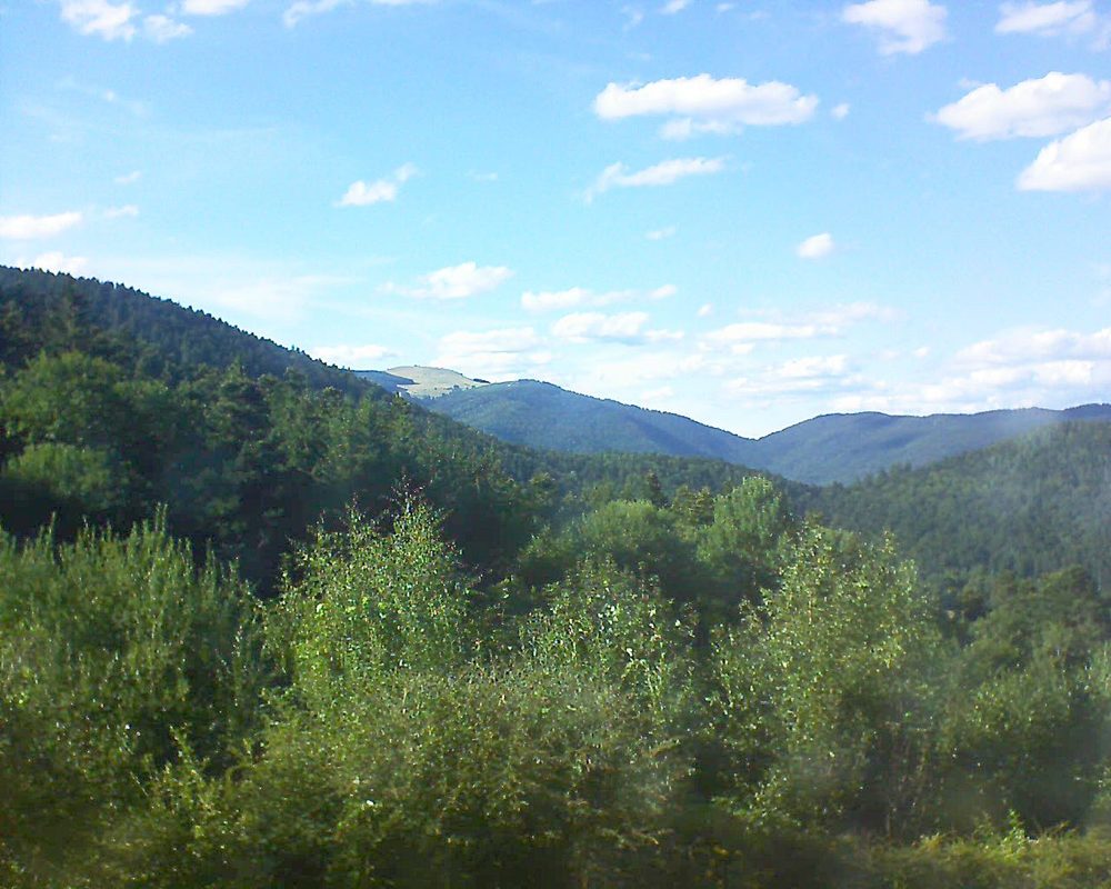 Le petit ballon vu depuis le Domaine Langmatt à Murbach le 10.08.2018 à 18:00 Le petit ballon (Alsace, Vosges) le 10.08.2018 à 18:00