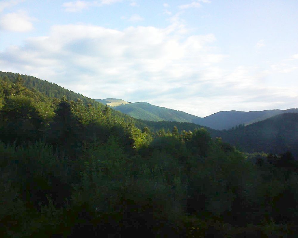 Le petit ballon vu depuis le Domaine Langmatt à Murbach le 11.08.2018 à 08:00 Le petit ballon (Alsace, Vosges) le 11.08.2018 à 08:00