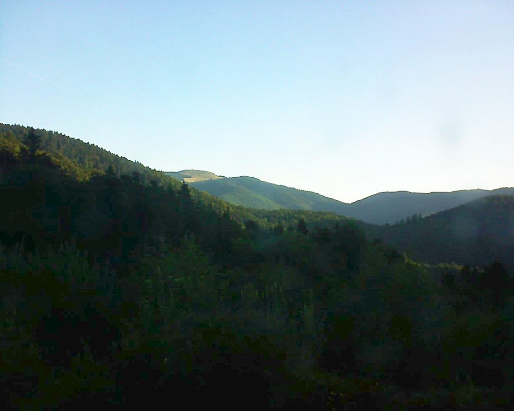 Le petit ballon vu depuis le Domaine Langmatt à Murbach le 12.08.2018 à 07:15 Le petit ballon (Alsace, Vosges) le 12.08.2018 à 07:15