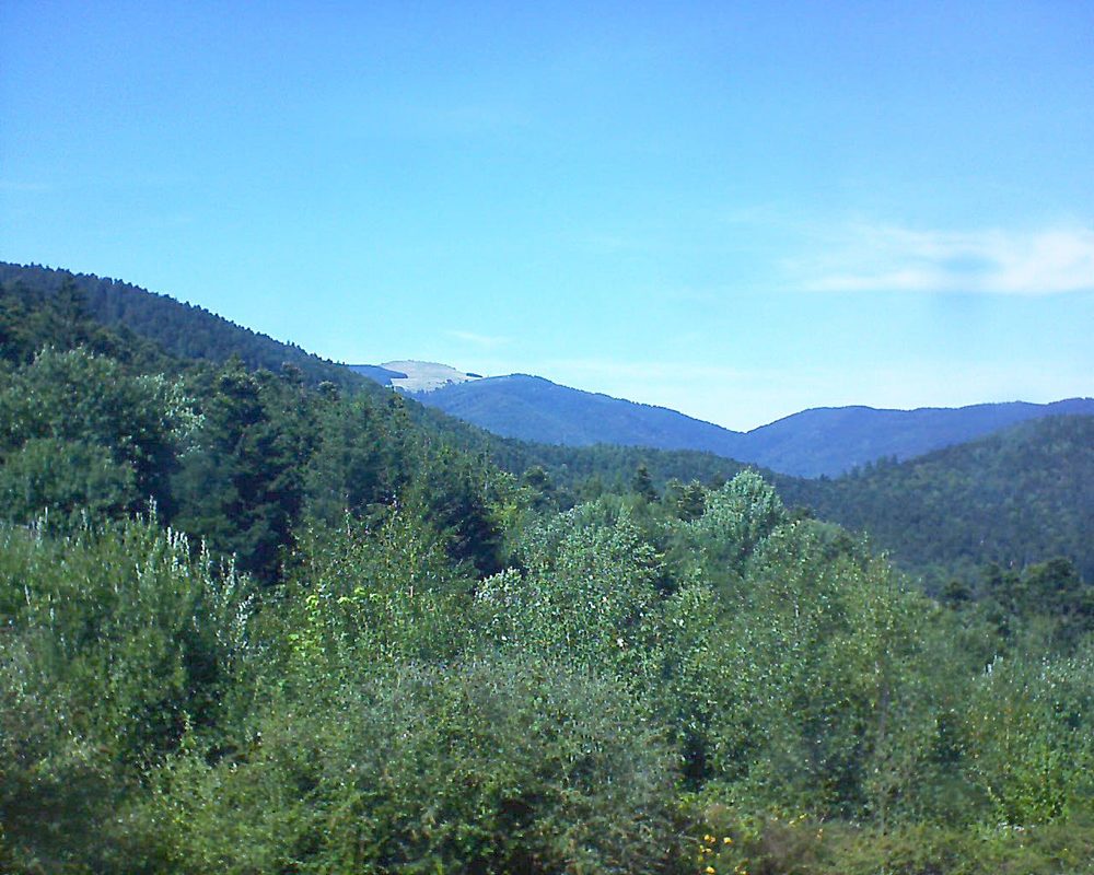Le petit ballon vu depuis le Domaine Langmatt à Murbach le 12.08.2018 à 15:15 Le petit ballon (Alsace, Vosges) le 12.08.2018 à 15:15