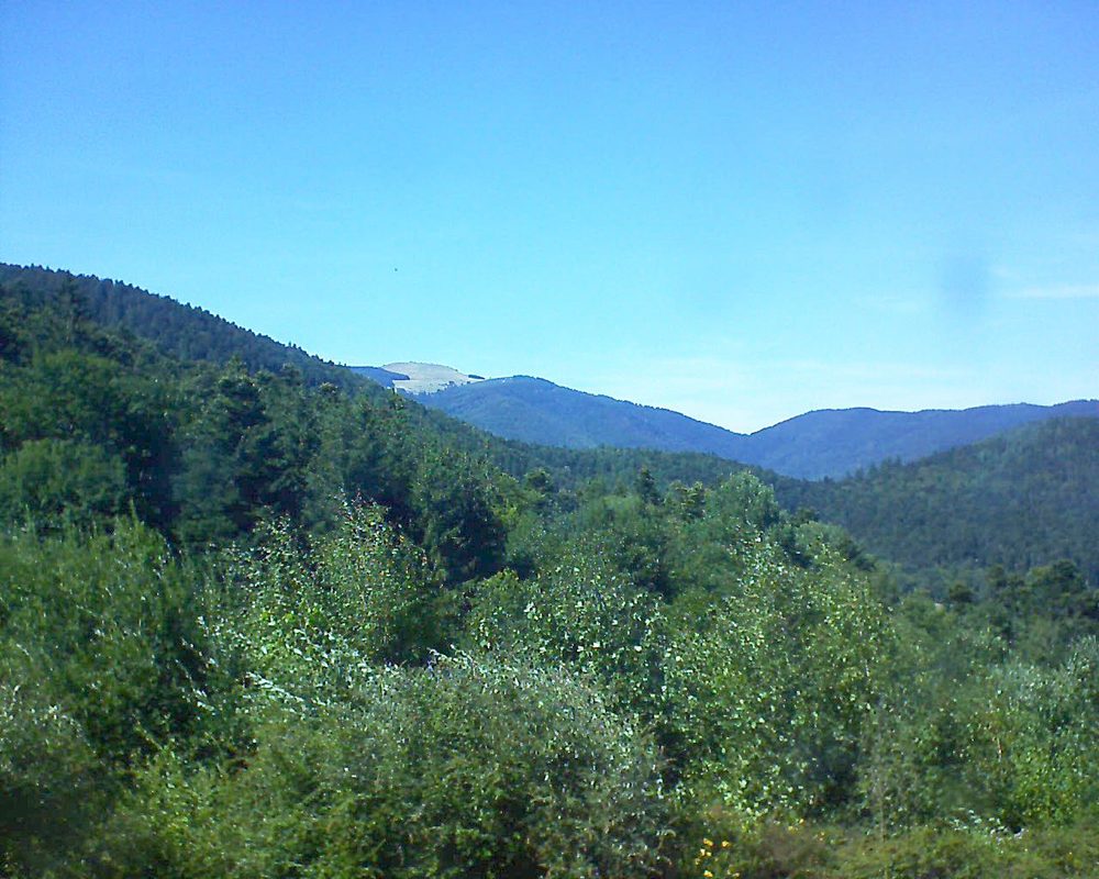 Le petit ballon vu depuis le Domaine Langmatt à Murbach le 12.08.2018 à 15:45 Le petit ballon (Alsace, Vosges) le 12.08.2018 à 15:45