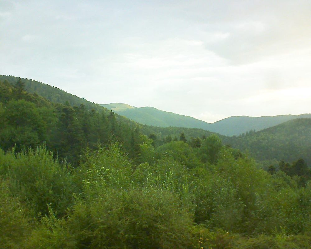 Le petit ballon vu depuis le Domaine Langmatt à Murbach le 13.08.2018 à 06:45 Le petit ballon (Alsace, Vosges) le 13.08.2018 à 06:45