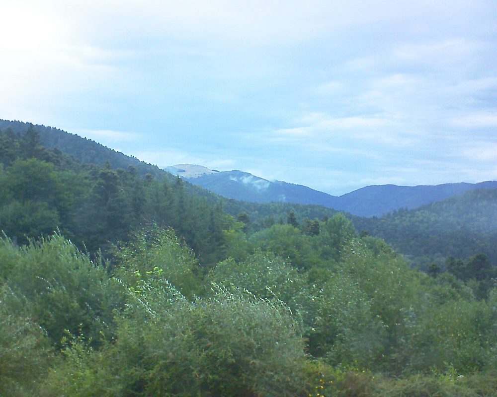 Le petit ballon vu depuis le Domaine Langmatt à Murbach le 13.08.2018 à 09:30 Le petit ballon (Alsace, Vosges) le 13.08.2018 à 09:30