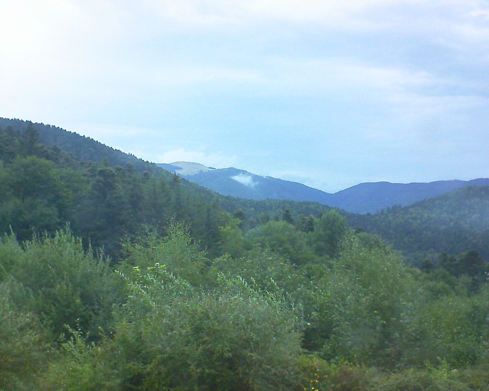 Le petit ballon vu depuis le Domaine Langmatt à Murbach le 13.08.2018 à 09:45 Le petit ballon (Alsace, Vosges) le 13.08.2018 à 09:45