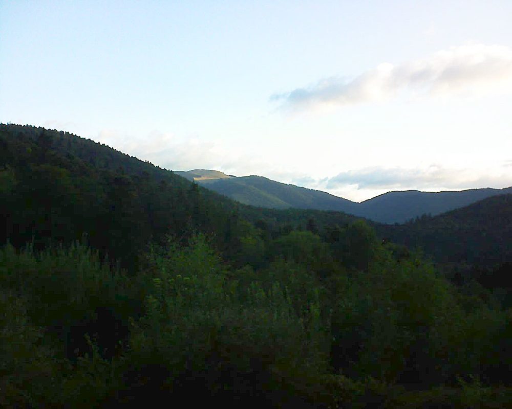 Le petit ballon vu depuis le Domaine Langmatt à Murbach le 14.08.2018 à 07:00 Le petit ballon (Alsace, Vosges) le 14.08.2018 à 07:00