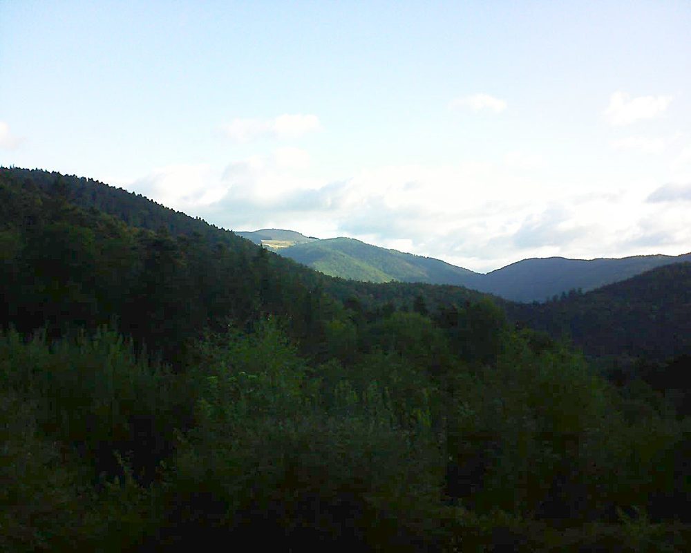Le petit ballon vu depuis le Domaine Langmatt à Murbach le 14.08.2018 à 07:45 Le petit ballon (Alsace, Vosges) le 14.08.2018 à 07:45