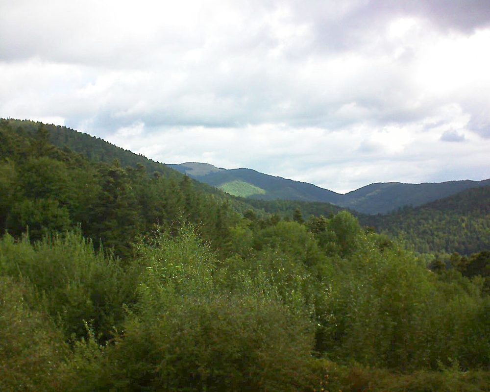 Le petit ballon vu depuis le Domaine Langmatt à Murbach le 14.08.2018 à 09:45 Le petit ballon (Alsace, Vosges) le 14.08.2018 à 09:45
