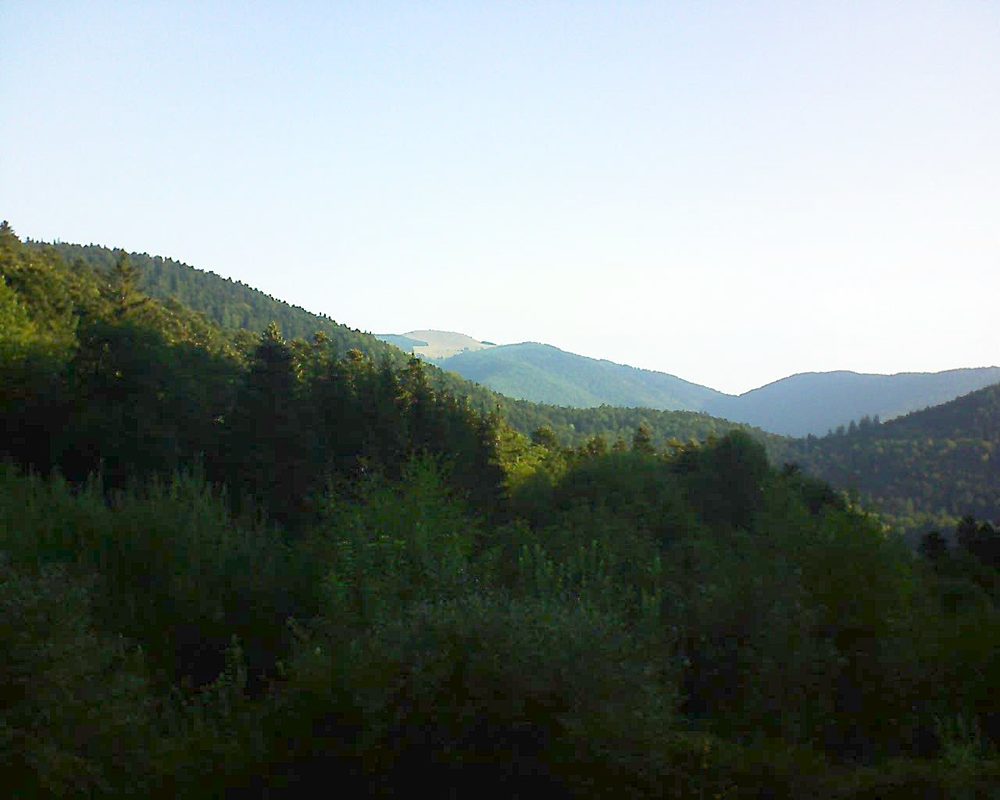 Le petit ballon vu depuis le Domaine Langmatt à Murbach le 22.08.2018 à 08:15 Le petit ballon (Alsace, Vosges) le 22.08.2018 à 08:15