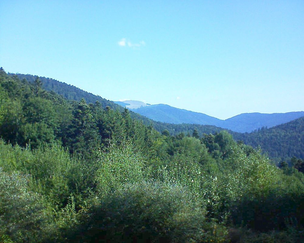 Le petit ballon vu depuis le Domaine Langmatt à Murbach le 22.08.2018 à 10:00 Le petit ballon (Alsace, Vosges) le 22.08.2018 à 10:00