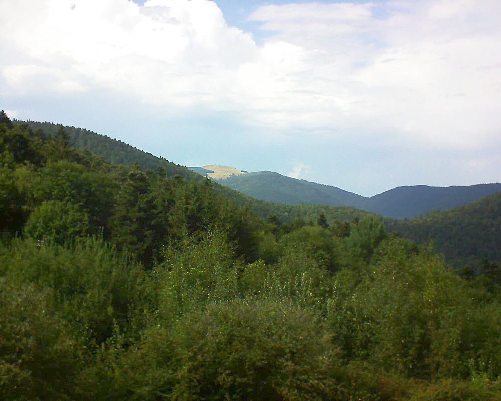 Le petit ballon vu depuis le Domaine Langmatt à Murbach le 22.08.2018 à 16:15 Le petit ballon (Alsace, Vosges) le 22.08.2018 à 16:15