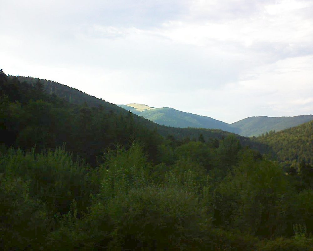 Le petit ballon vu depuis le Domaine Langmatt à Murbach le 22.08.2018 à 18:45 Le petit ballon (Alsace, Vosges) le 22.08.2018 à 18:45