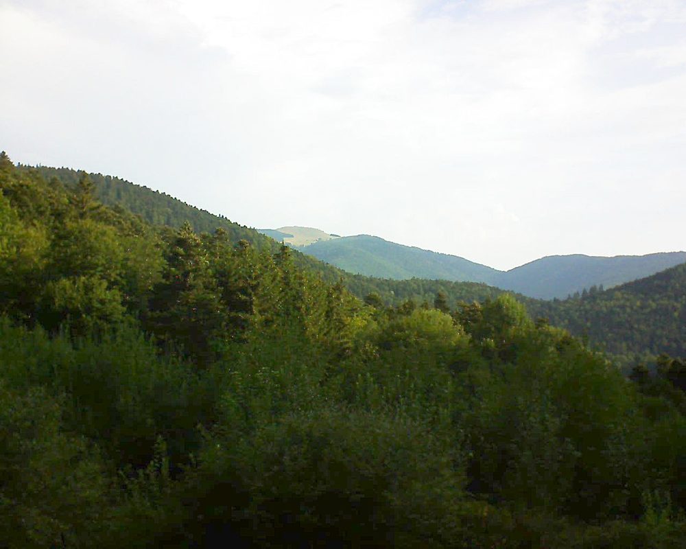 Le petit ballon vu depuis le Domaine Langmatt à Murbach le 23.08.2018 à 08:45 Le petit ballon (Alsace, Vosges) le 23.08.2018 à 08:45