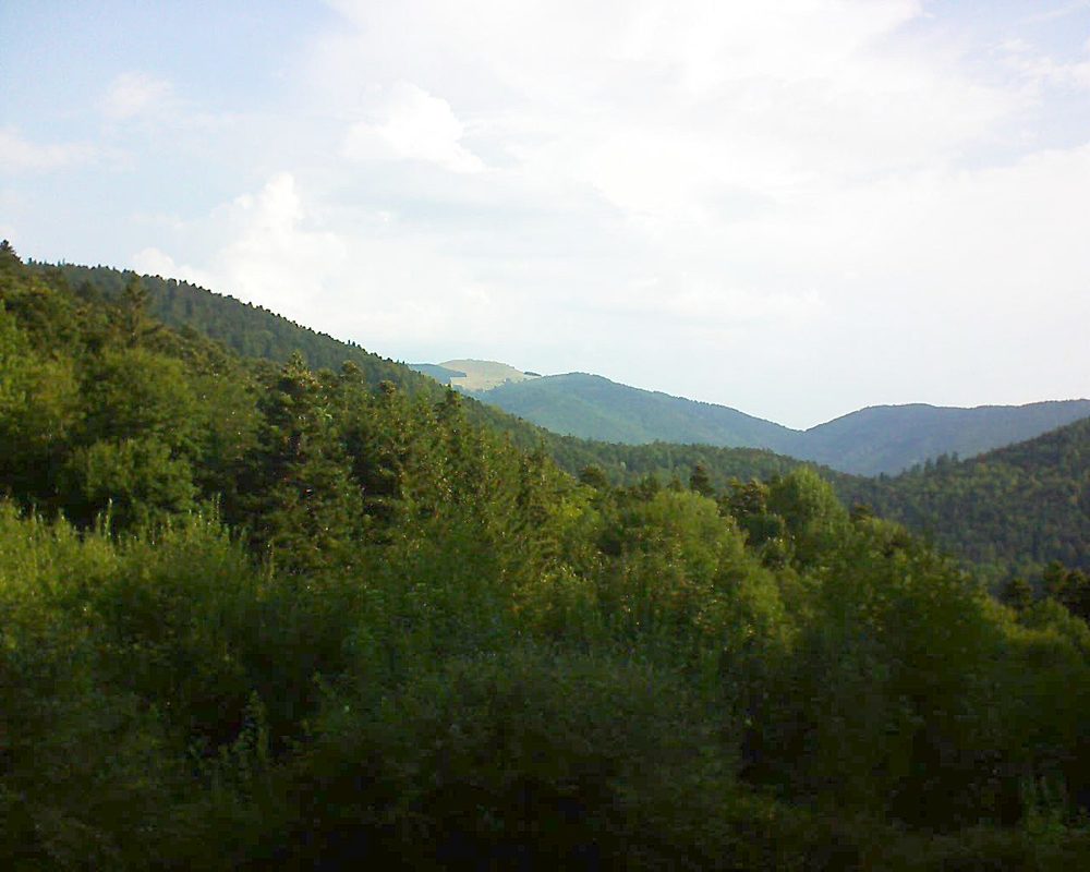 Le petit ballon vu depuis le Domaine Langmatt à Murbach le 23.08.2018 à 09:15 Le petit ballon (Alsace, Vosges) le 23.08.2018 à 09:15