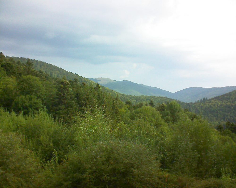Le petit ballon vu depuis le Domaine Langmatt à Murbach le 23.08.2018 à 09:45 Le petit ballon (Alsace, Vosges) le 23.08.2018 à 09:45