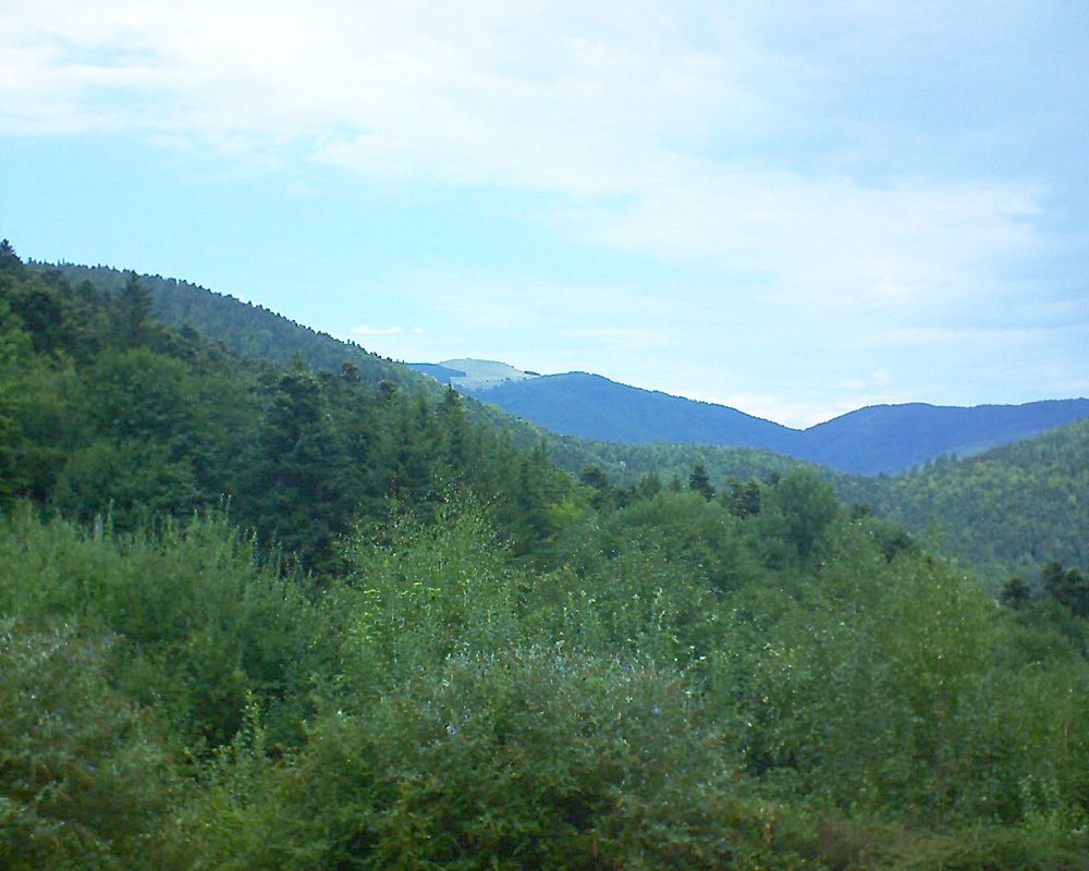 Le petit ballon vu depuis le Domaine Langmatt à Murbach le 23.08.2018 à 13:15 Le petit ballon (Alsace, Vosges) le 23.08.2018 à 13:15