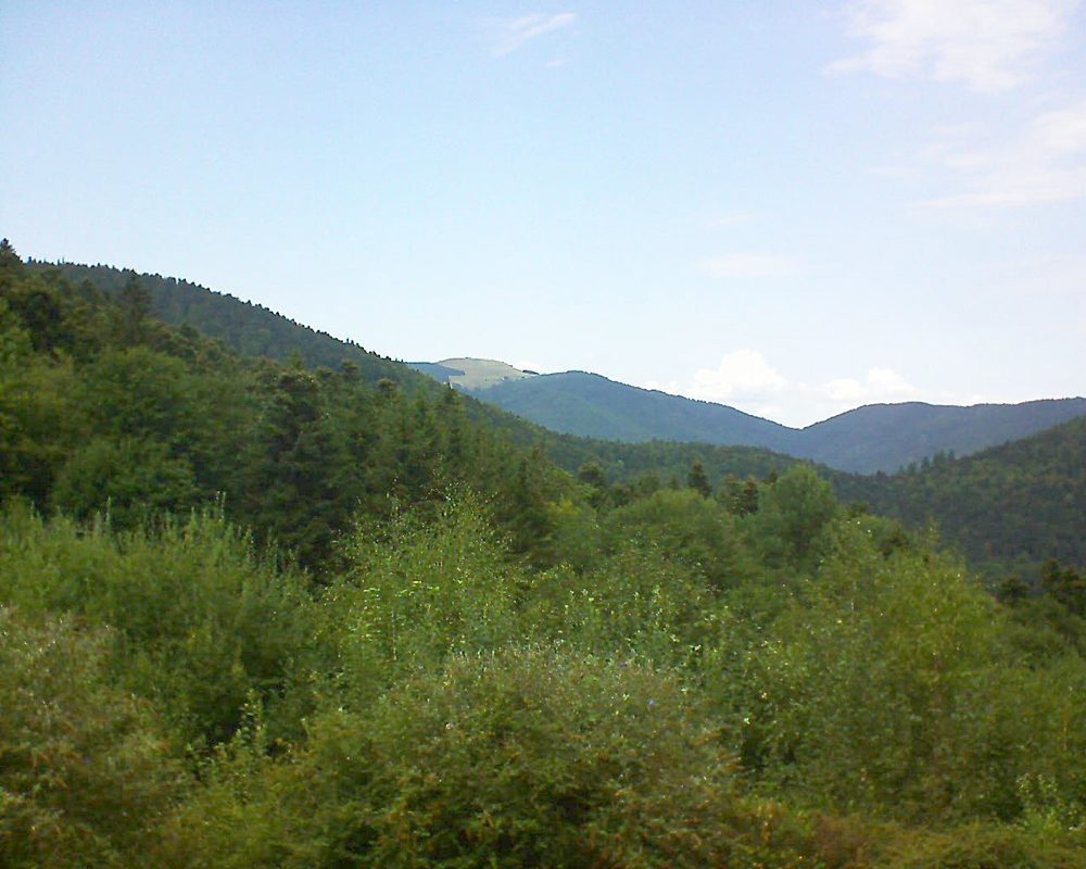 Le petit ballon vu depuis le Domaine Langmatt à Murbach le 23.08.2018 à 14:00 Le petit ballon (Alsace, Vosges) le 23.08.2018 à 14:00