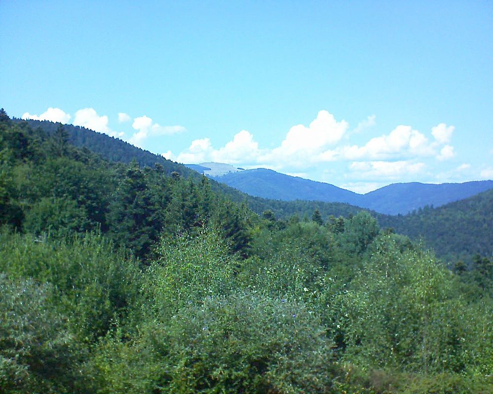 Le petit ballon vu depuis le Domaine Langmatt à Murbach le 23.08.2018 à 14:45 Le petit ballon (Alsace, Vosges) le 23.08.2018 à 14:45