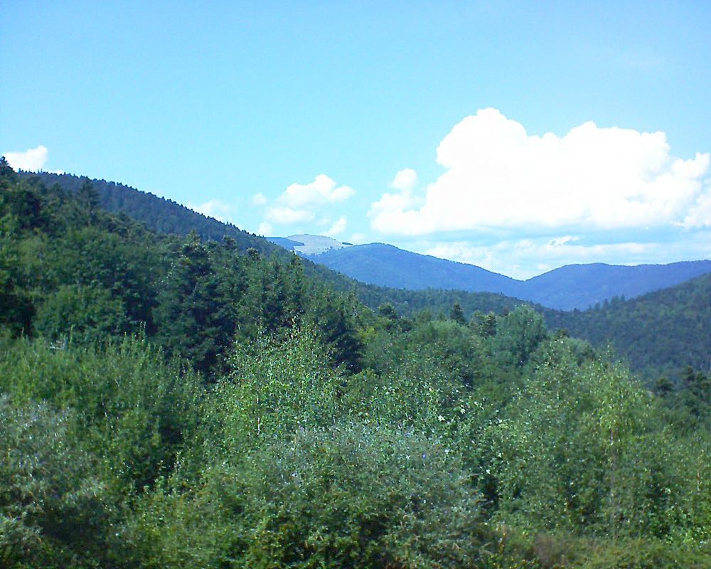 Le petit ballon vu depuis le Domaine Langmatt à Murbach le 23.08.2018 à 15:00 Le petit ballon (Alsace, Vosges) le 23.08.2018 à 15:00