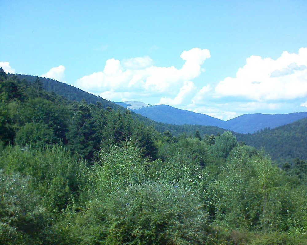 Le petit ballon vu depuis le Domaine Langmatt à Murbach le 23.08.2018 à 15:15 Le petit ballon (Alsace, Vosges) le 23.08.2018 à 15:15