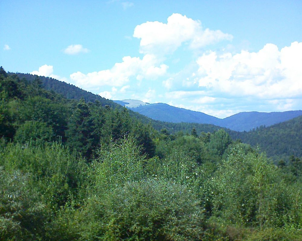 Le petit ballon vu depuis le Domaine Langmatt à Murbach le 23.08.2018 à 15:30 Le petit ballon (Alsace, Vosges) le 23.08.2018 à 15:30
