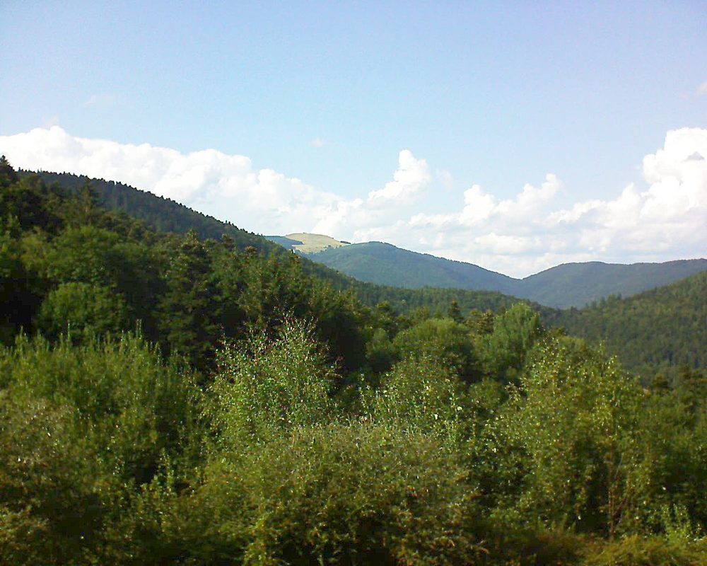 Le petit ballon vu depuis le Domaine Langmatt à Murbach le 23.08.2018 à 17:00 Le petit ballon (Alsace, Vosges) le 23.08.2018 à 17:00