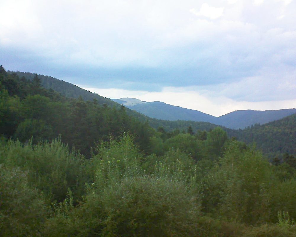 Le petit ballon vu depuis le Domaine Langmatt à Murbach le 23.08.2018 à 19:00 Le petit ballon (Alsace, Vosges) le 23.08.2018 à 19:00