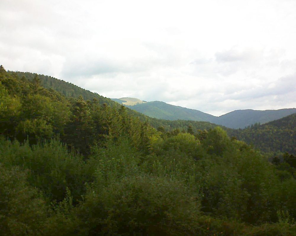 Le petit ballon vu depuis le Domaine Langmatt à Murbach le 24.08.2018 à 08:45 Le petit ballon (Alsace, Vosges) le 24.08.2018 à 08:45