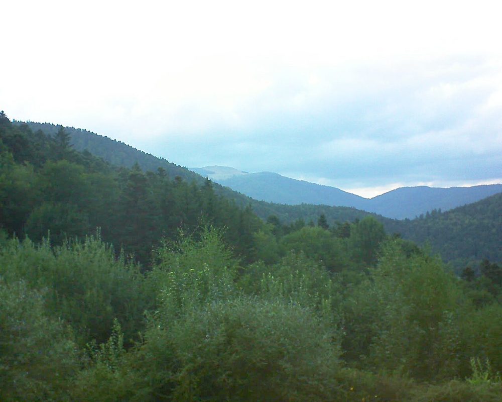 Le petit ballon vu depuis le Domaine Langmatt à Murbach le 24.08.2018 à 19:45 Le petit ballon (Alsace, Vosges) le 24.08.2018 à 19:45