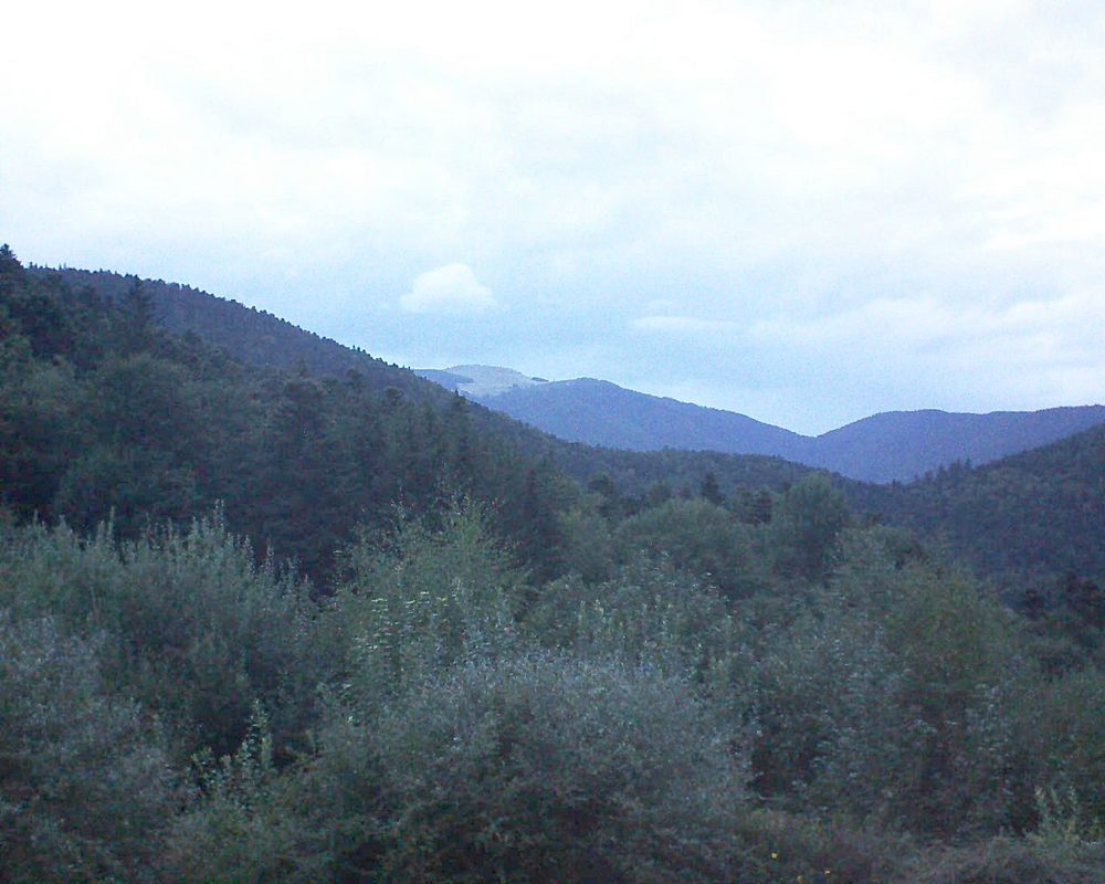Le petit ballon vu depuis le Domaine Langmatt à Murbach le 25.08.2018 à 06:45 Le petit ballon (Alsace, Vosges) le 25.08.2018 à 06:45
