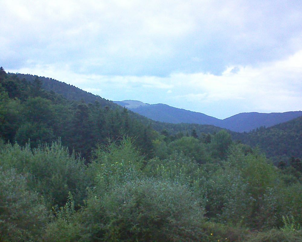 Le petit ballon vu depuis le Domaine Langmatt à Murbach le 25.08.2018 à 07:00 Le petit ballon (Alsace, Vosges) le 25.08.2018 à 07:00