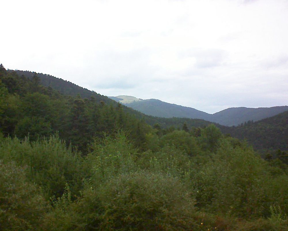 Le petit ballon vu depuis le Domaine Langmatt à Murbach le 25.08.2018 à 08:00 Le petit ballon (Alsace, Vosges) le 25.08.2018 à 08:00