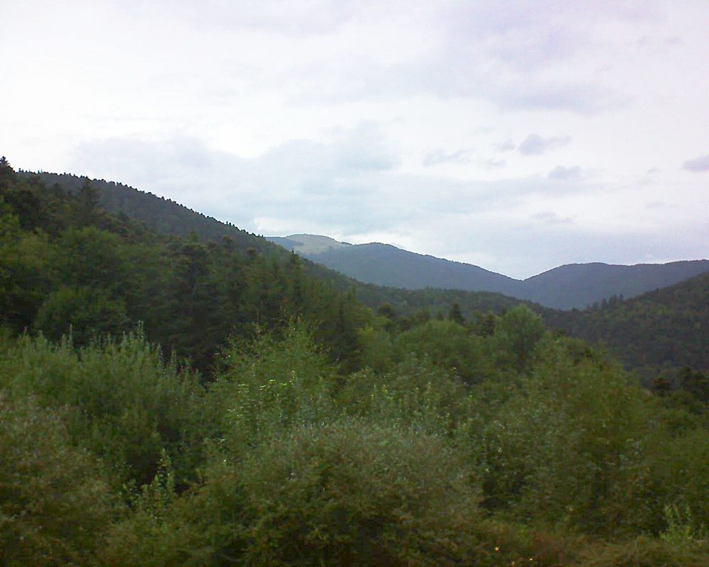 Le petit ballon vu depuis le Domaine Langmatt à Murbach le 25.08.2018 à 08:15 Le petit ballon (Alsace, Vosges) le 25.08.2018 à 08:15