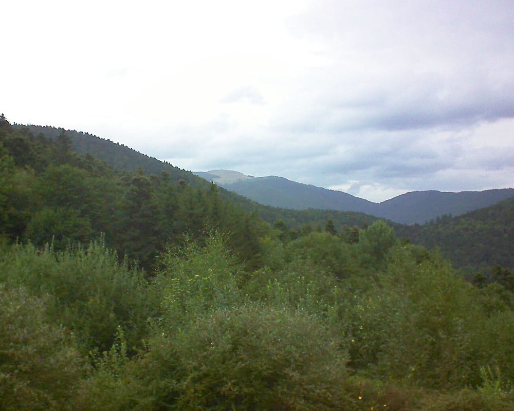 Le petit ballon vu depuis le Domaine Langmatt à Murbach le 25.08.2018 à 08:45 Le petit ballon (Alsace, Vosges) le 25.08.2018 à 08:45