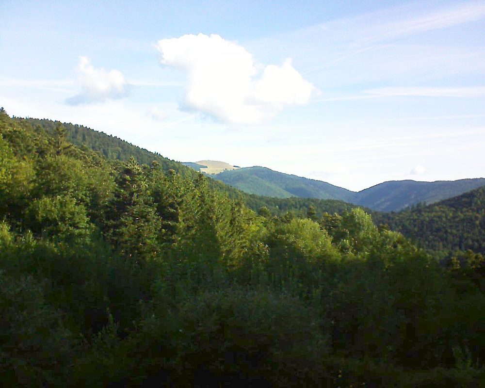 Le petit ballon vu depuis le Domaine Langmatt à Murbach le 26.08.2018 à 09:00 Le petit ballon (Alsace, Vosges) le 26.08.2018 à 09:00