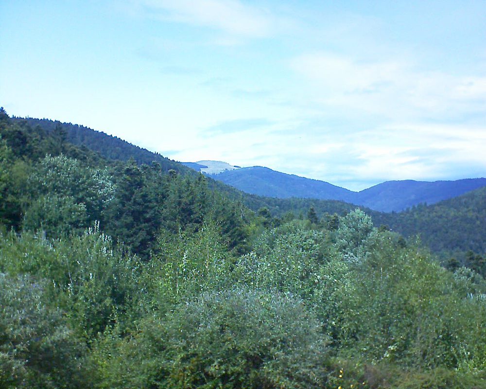 Le petit ballon vu depuis le Domaine Langmatt à Murbach le 27.08.2018 à 14:30 Le petit ballon (Alsace, Vosges) le 27.08.2018 à 14:30