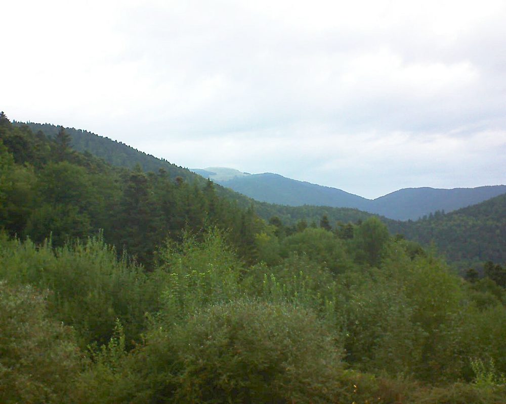Le petit ballon vu depuis le Domaine Langmatt à Murbach le 28.08.2018 à 07:00 Le petit ballon (Alsace, Vosges) le 28.08.2018 à 07:00