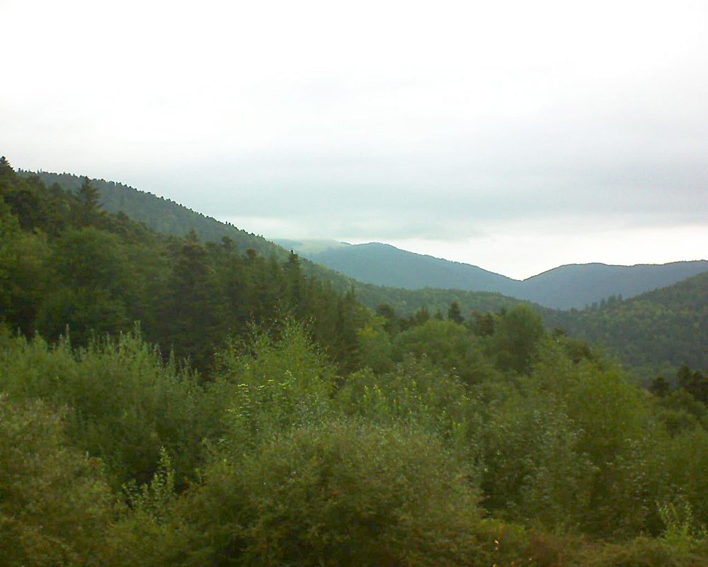 Le petit ballon vu depuis le Domaine Langmatt à Murbach le 28.08.2018 à 07:45 Le petit ballon (Alsace, Vosges) le 28.08.2018 à 07:45
