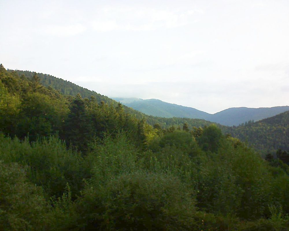 Le petit ballon vu depuis le Domaine Langmatt à Murbach le 28.08.2018 à 08:45 Le petit ballon (Alsace, Vosges) le 28.08.2018 à 08:45