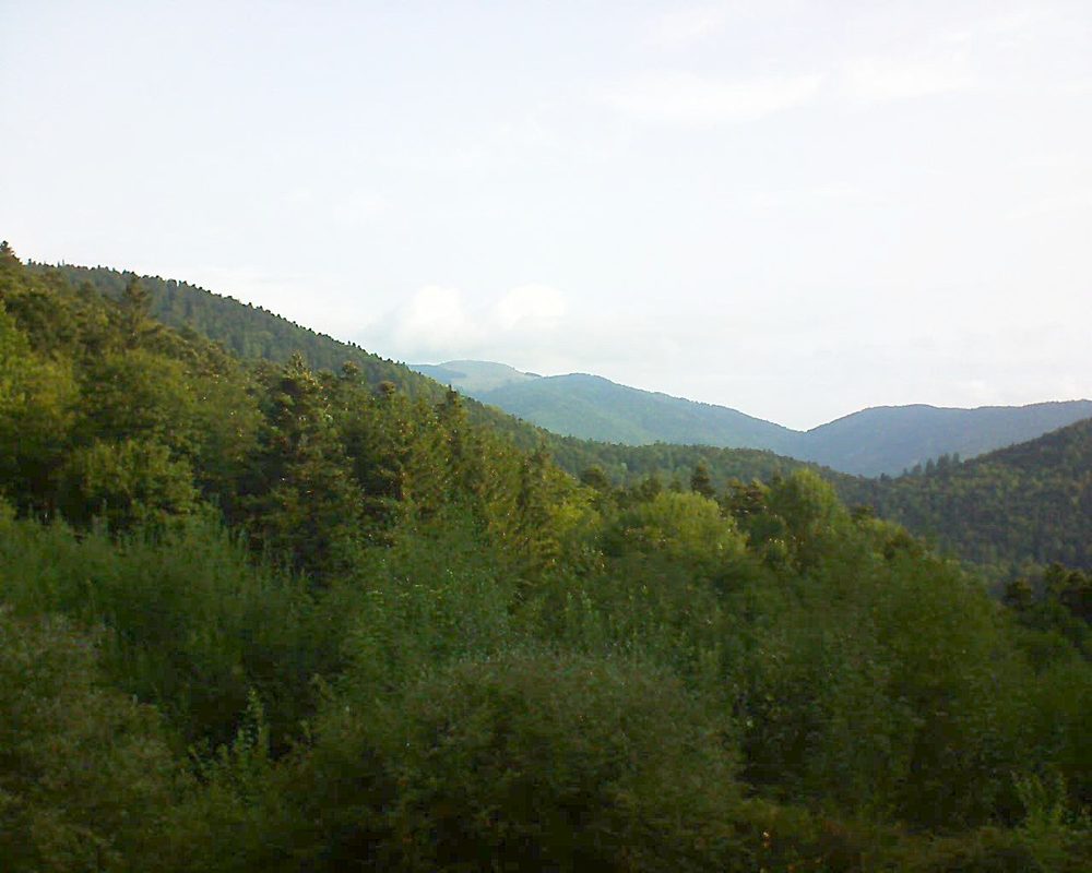 Le petit ballon vu depuis le Domaine Langmatt à Murbach le 28.08.2018 à 09:00 Le petit ballon (Alsace, Vosges) le 28.08.2018 à 09:00
